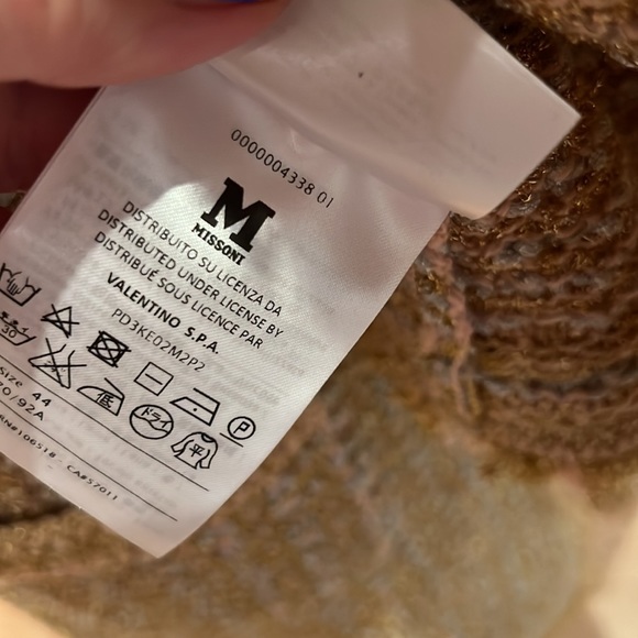 M Missoni Gold Silver Glitter Knit Skirt Suit Size 44 - Picture 13 of 17